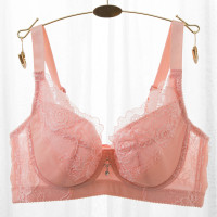 可莉允大胸显小蕾丝超薄大码文胸薄款女聚拢胖mm全罩杯调整型有钢圈内衣胸罩