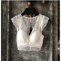 可莉允高端蕾丝美背侧收副乳无钢圈性感镂空内搭打底带胸垫文胸欧洲站胸罩