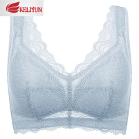 可莉允美背文胸无钢圈内衣女夏季薄款聚拢超薄调整型胸罩大胸显小防下垂胸罩