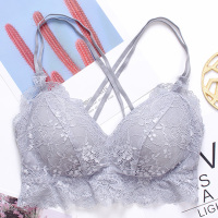 可莉允薄款蕾丝美背文胸无钢圈少女内衣初中高中学生大学生小胸胸罩日系胸罩