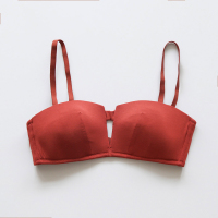 可莉允贴身日记舒适莫代尔棉质小胸无钢圈文胸内衣半杯复古少女透气薄款胸罩