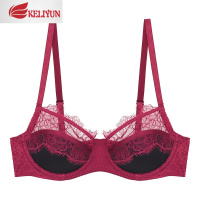 可莉允诗叶蕾丝内衣女小胸聚拢上托定型透气文胸性感舒适法式胸罩夏季胸罩