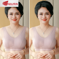 可莉允妈妈内衣文胸背心式运动中老年人女无钢圈棉布胸罩大码套头背心胸罩