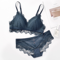 可莉允IU性感法式内衣内裤套装女士性惑蕾丝胸罩薄款无钢圈小胸聚拢文胸文胸套装