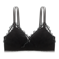 可莉允内衣狂世家 法式宫廷风三角杯内衣女无钢圈小胸蕾丝性感文胸套装文胸套装