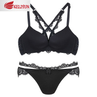 可莉允2020无钢圈蕾丝性感美背前扣文胸套装夏季小胸聚拢少女士薄款内衣文胸套装