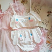 可莉允日系软妹少女内衣可爱萝莉毛绒美乐蒂大耳朵玉桂狗抹胸文胸套装文胸套装