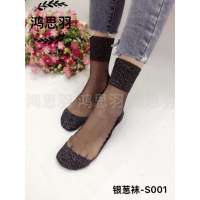 可莉允鸿思羽红色棉底玻璃水晶丝袜亮丝银葱袜防脱丝女袜子19Rj0eqhFF丝袜