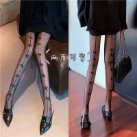 可莉允明星同款性感薄款镂空蝴蝶结渔网袜丝袜外穿连脚袜女袜连裤袜丝袜