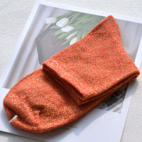 可莉允3双装金银丝袜子女日系棉短筒银葱亮片复古森系色金丝袜子潮丝袜