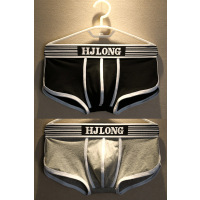 可莉允2条装男士棉内裤男平角裤韩版色U凸潮男青年运动四角短裤头内裤