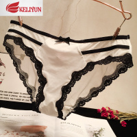 可莉允日系性感内裤女士网纱学生蕾惑透明中低腰三角裤舒适少女裤头内裤