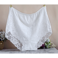 可莉允加肥加大码内裤女胖mm200斤 高腰棉性感蕾丝边本命年大红女裤头内裤