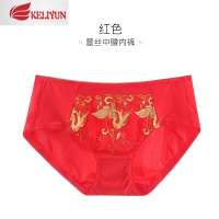 可莉允戴歌华女士红色内裤本命年女蕾结婚棉底档收腹提臀三角裤内裤
