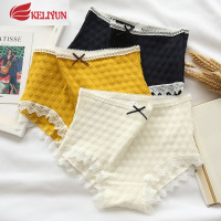 可莉允白色高腰内裤女棉少女日系初中学生高中女生青少年女孩三角裤头内裤