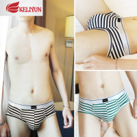 可莉允青年内裤男士三角裤棉棉个性低腰三角内裤男条纹韩版小码裤头内裤