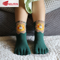 可莉允秋冬季儿童五指棉袜男童女童中大童宝宝袜分趾袜幼童卡通地板袜袜子