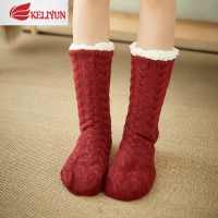 可莉允保暖羽绒袜子月子秋冬季加绒加厚中筒男女地板脚套棉袜套睡袋睡眠袜子
