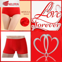 可莉允夫妻结婚本命年大红色棉内裤一男一女龙凤呈祥情侣套装短裤衩潮内裤