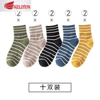 可莉允袜子女中筒袜棉袜日系夏天条纹运动长袜夏季薄款秋冬中长款短筒袜袜子