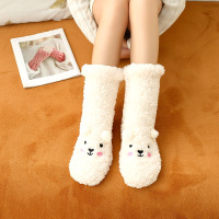 可莉允袜子女男地板袜大人珊瑚绒加厚加绒冬保暖家居睡眠袜月子袜羔绒袜子