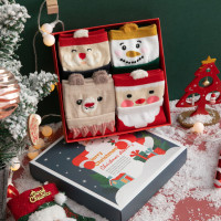 可莉允圣诞节袜子女中筒秋冬韩版卡通礼盒可爱日系属牛大红色本命年棉袜袜子