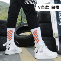 可莉允超长袜子男棉祙高筒篮球运动中大童球鞋长筒高帮长简春季春秋款袜子