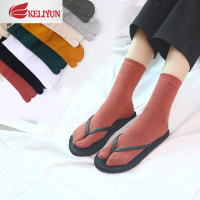 可莉允两趾分趾袜女棉薄款中筒二指袜网红春秋人字拖大脚趾头袜子中腰袜子