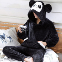 可莉允睡衣男冬季加厚加绒珊瑚绒青少年法兰绒学生加大码保暖家居服套装睡衣