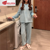 可莉允珊瑚绒睡衣女秋冬季可外穿2020新款网红日系加绒加厚家居服套装潮睡衣