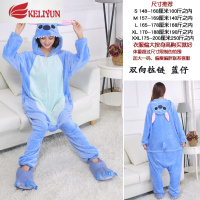 可莉允冬卡通动漫睡衣男情侣家居服套装女法兰绒动物连体珊瑚绒长袖睡衣睡衣