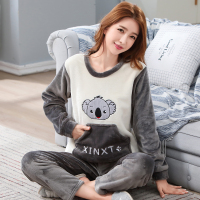 可莉允冬季珊瑚绒睡衣女秋冬款加厚加绒女装冬装法兰绒可外穿家居服套装睡衣