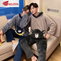 可莉允珊瑚绒情侣睡衣冬季加厚加绒男士法兰绒秋冬款保暖女生家居服套装睡衣