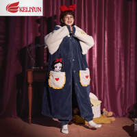 可莉允睡袍女秋冬长款珊瑚绒可爱公主加厚加绒浴袍睡衣秋冬女家居服套装睡衣