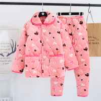 可莉允睡衣女冬季三层加厚保暖珊瑚绒夹棉女士中老夹棉妈妈袄家居服套装睡衣