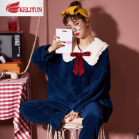 可莉允睡衣女秋冬珊瑚绒加厚加绒可外穿甜美可爱女生法兰绒家居服套装睡衣