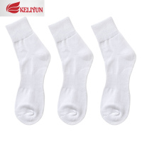 可莉允3双装男士色运动训练吸汗袜学生棉毛巾底加厚半高筒毛圈袜子袜子