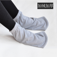 可莉允睡觉穿的袜子冬季保暖加绒加厚睡眠袜套成人男女棉质中筒脚套宽松袜子