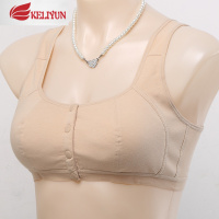 可莉允中老年人妈妈文胸女无钢圈前扣棉大码薄背心内衣老人棉布胸罩胸罩