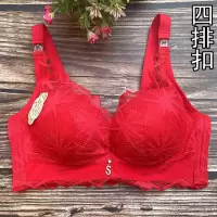 可莉允红色哺乳内衣小胸聚拢防下垂本命年孕妇文胸喂奶胸罩中厚款上开扣胸罩