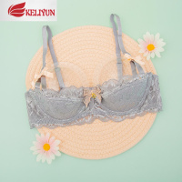 可莉允[第二件半价]性感蕾丝内衣女士文胸聚拢薄款奶罩红色薄模杯大码胸罩