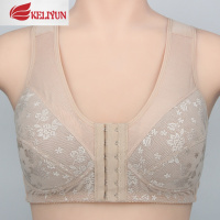 可莉允中年薄胸罩中老年人妈妈文胸背心式前扣大码无钢圈棉布内衣女士胸罩