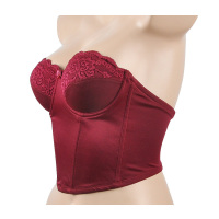 可莉允晚礼服专用内衣女聚拢小胸新娘红色无肩带文胸塑身衣隐形露背防滑胸罩