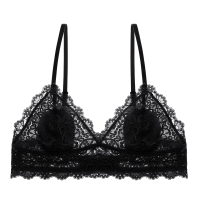 可莉允内衣狂世家 蕾丝法式三角杯性感无钢圈内衣女红色薄款防凸点文胸胸罩