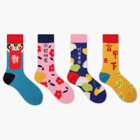 可莉允Verysocks2020秋冬新款原创新年红袜子本命年卡通情侣袜子 新年袜袜子