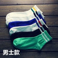 可莉允条纹二条杠袜子日系棒球袜篮球情侣学院风中筒袜潮棉运动男女袜袜子