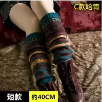 可莉允秋冬款保暖女童复古长筒袜子中筒袜大童护腿毛线针织护膝堆堆袜套袜子