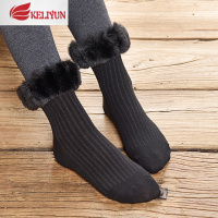 可莉允堆堆袜子女秋冬季韩版带毛毛边袜子芝麻街萌萌地板袜时尚中筒潮袜袜子