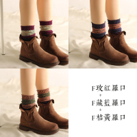 可莉允韩国堆堆袜子女秋冬粗线复古日系加厚中筒棉学院风保暖长袜靴袜袜子
