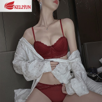 可莉允本命年大红色内衣套装女小胸聚拢调整型防下垂牛年结婚新娘文胸文胸套装